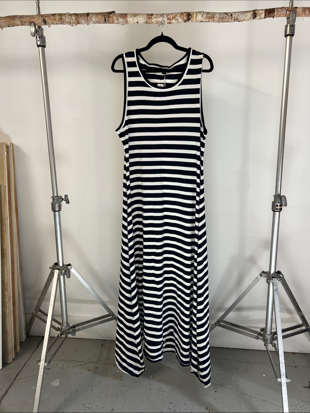 J.crew Navy & White Striped Tank Maxi Dress